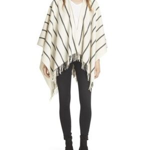 Rag & Bone Cream Striped Poncho
